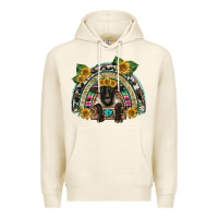 Tofu suffolk ewe front sunflowers rainbow Premium Hoodie - BarkalooDesign