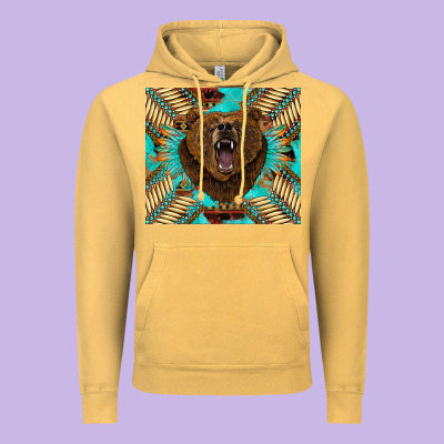 Bear Native American  Tumbler Vintage Hoodie Designed By Barkaloodesign
