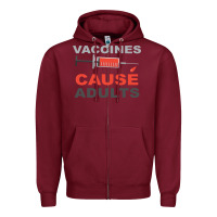 Burgundy Vaccines Cause Adults Zipper Hoodie - Bettercallsaul