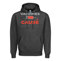 Charcoal Heather Vaccines Cause Adults Zipper Hoodie - Bettercallsaul