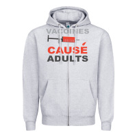 Heather Grey Vaccines Cause Adults Zipper Hoodie - Bettercallsaul