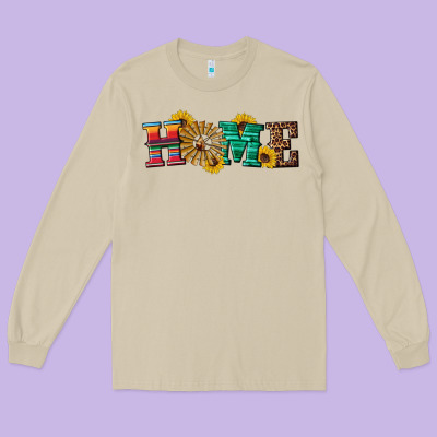 Western Home Wind Wheel Long Sleeve Tee Designed By Artiststas