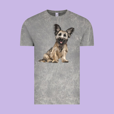 Skye Terrier Dog Illustrations Vintage Tee Designed By Lillyallendesigns