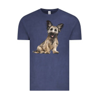 Vintage Denim Skye Terrier Dog Illustrations Vintage Tee - LillyAllenDesigns
