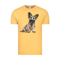 Vintage Mustard Skye Terrier Dog Illustrations Vintage Tee - LillyAllenDesigns