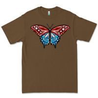 Cacao Patriotic American Flag Butterfly 4th of July Premium Tee - LillyAllenDesigns