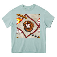 Arona baseball glove and bat seamless pattern Heavy Core Tee - BundleAndBundleShop