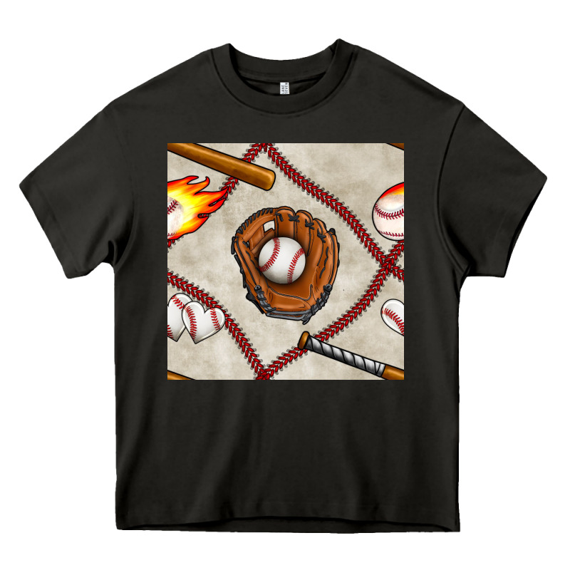 Baseball Glove And Bat Seamless Pattern Heavy Core Tee by BundleAndBundleShop | Teevron