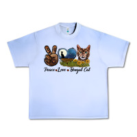 Grape Ice Peace Love Bengal Cat Head Urban Heavy Tee - LillyAllenDesigns