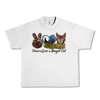 Lunar Rock Peace Love Bengal Cat Head Urban Heavy Tee - LillyAllenDesigns