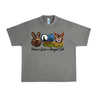 Tornado Peace Love Bengal Cat Head Urban Heavy Tee - LillyAllenDesigns