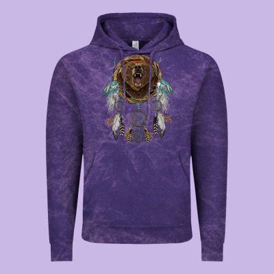 Bear  Native Dreamcatcher Vintage Hoodie Designed By Barkaloodesign