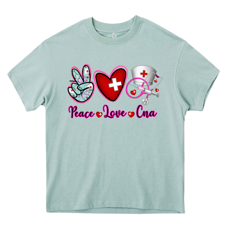 Peace Love Cna Heavy Core Tee by RanaPortraitStore | Teevron