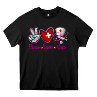 Black Peace Love Cna Heavy Core Tee - RanaPortraitStore