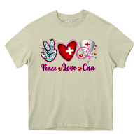 Mossy Peace Love Cna Heavy Core Tee - RanaPortraitStore