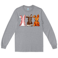 Heather Grey western easter support bunny Long Sleeve Tee - Artiststas