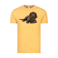 Vintage Mustard Sussex Spaniels llustrations Vintage Tee - LillyAllenDesigns