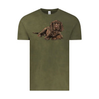 Vintage Olive Sussex Spaniels llustrations Vintage Tee - LillyAllenDesigns
