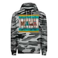 Slate Camo western turquoise mama Premium Hoodie - BarkalooDesign