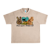 French Oak Peace Love Persian Cat Urban Heavy Tee - LillyAllenDesigns