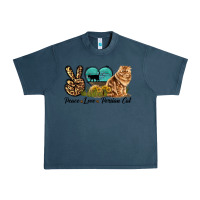 Midnight Navy Peace Love Persian Cat Urban Heavy Tee - LillyAllenDesigns