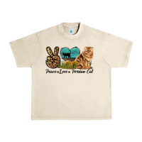 Sandshell Peace Love Persian Cat Urban Heavy Tee - LillyAllenDesigns