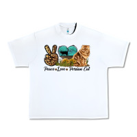 White Peace Love Persian Cat Urban Heavy Tee - LillyAllenDesigns