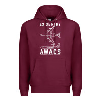 Burgundy e 3 sentry awacs plane gift Premium Hoodie - DesigneFamous