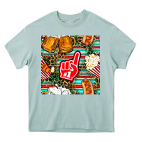Arona american football snacks with serape and leopard Heavy Core Tee - BundleAndBundleShop