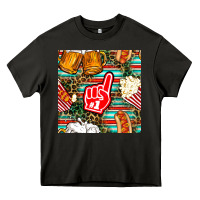 Asphalt american football snacks with serape and leopard Heavy Core Tee - BundleAndBundleShop