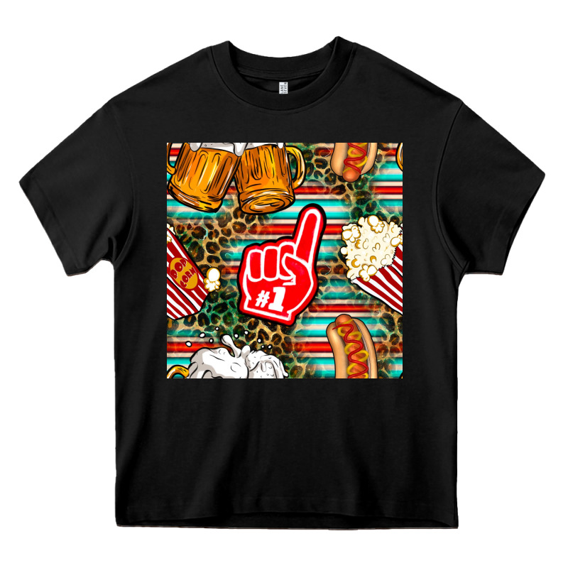 American Football Snacks With Serape And Leopard Heavy Core Tee by BundleAndBundleShop | Teevron