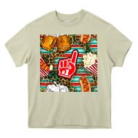 Mossy american football snacks with serape and leopard Heavy Core Tee - BundleAndBundleShop