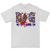 Dove Grey America Dog Mama Premium Tee - CowhideDigitalArt