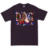 Plum America Dog Mama Premium Tee - CowhideDigitalArt