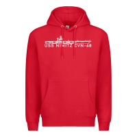 Red uss nimitz navy supercarrier aircraft carrier gift Premium Hoodie - DesigneFamous