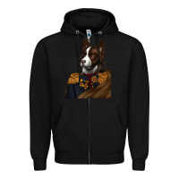 Black Pet Portraits, Custom Pet Portraits, Renaissance Pet Portraits, Zipper Hoodie - RanaPortraitStore