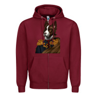 Burgundy Pet Portraits, Custom Pet Portraits, Renaissance Pet Portraits, Zipper Hoodie - RanaPortraitStore