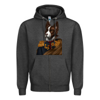 Charcoal Heather Pet Portraits, Custom Pet Portraits, Renaissance Pet Portraits, Zipper Hoodie - RanaPortraitStore
