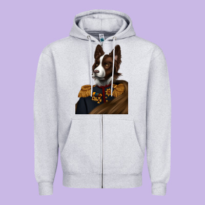 Pet Portraits, Custom Pet Portraits, Renaissance Pet Portraits, Zipper Hoodie Designed By Ranaportraitstore