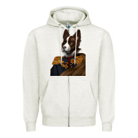 Oatmeal Heather Pet Portraits, Custom Pet Portraits, Renaissance Pet Portraits, Zipper Hoodie - RanaPortraitStore