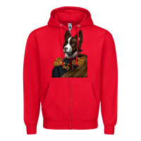 Red Pet Portraits, Custom Pet Portraits, Renaissance Pet Portraits, Zipper Hoodie - RanaPortraitStore