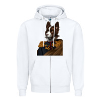 White Pet Portraits, Custom Pet Portraits, Renaissance Pet Portraits, Zipper Hoodie - RanaPortraitStore