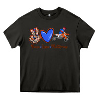 Asphalt Peace Love Motocross Heavy Core Tee - RanaPortraitStore