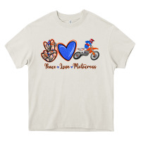 Cream Peace Love Motocross Heavy Core Tee - RanaPortraitStore