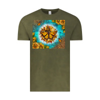 Vintage Olive Monarch Butterfly Sunflower Vintage Tee - LillyAllenDesigns