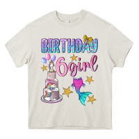Cream birthday girl 6 Heavy Core Tee - BundleAndBundleShop