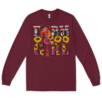 Burgundy western farm girl Long Sleeve Tee - Artiststas