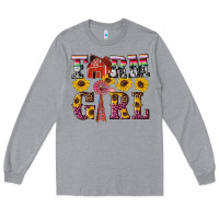 Heather Grey western farm girl Long Sleeve Tee - Artiststas