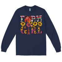 Navy western farm girl Long Sleeve Tee - Artiststas