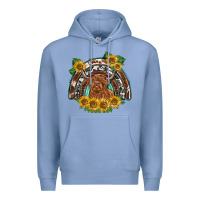 Colony Blue scottish calf sunflowers rainbow Premium Hoodie - BarkalooDesign